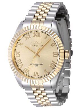 $199 Invicta Specialty Windsor Men Silver Gold 43mm Steel Quartz Watch 47404 NIB